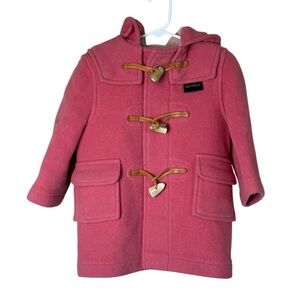 Gloverall Girls Pink Duffle Coat 2 Years‎ 3’ Wool Toggle Buttons Hooded England